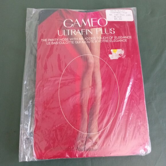 Cameo Ultrafine Plus Panty Hose Stocking 70's Night Shade 160-200 lbs Vintage - Picture 4 of 10